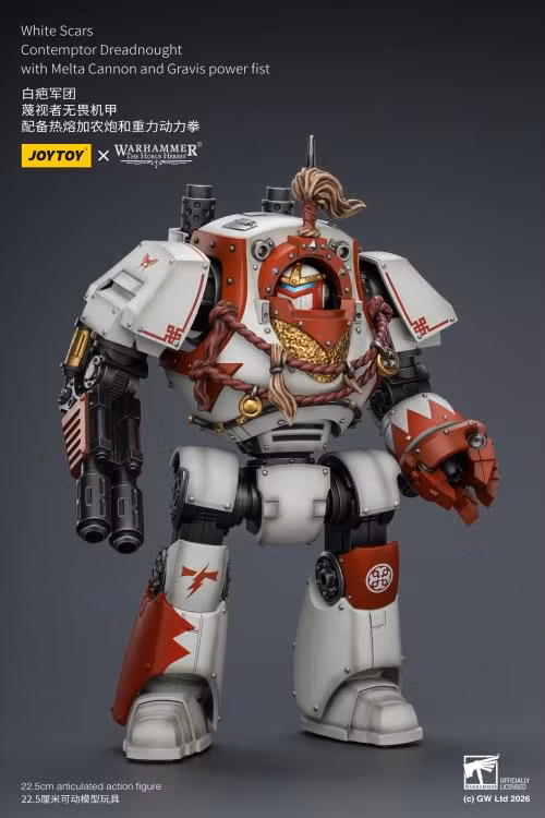 Warhammer: The Horus Heresy White Scars Contemptor Dreadnought with Melta Cannon and Gravis Power Fist 1/18 Scale Action Figure
