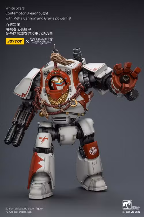 Warhammer: The Horus Heresy White Scars Contemptor Dreadnought with Melta Cannon and Gravis Power Fist 1/18 Scale Action Figure