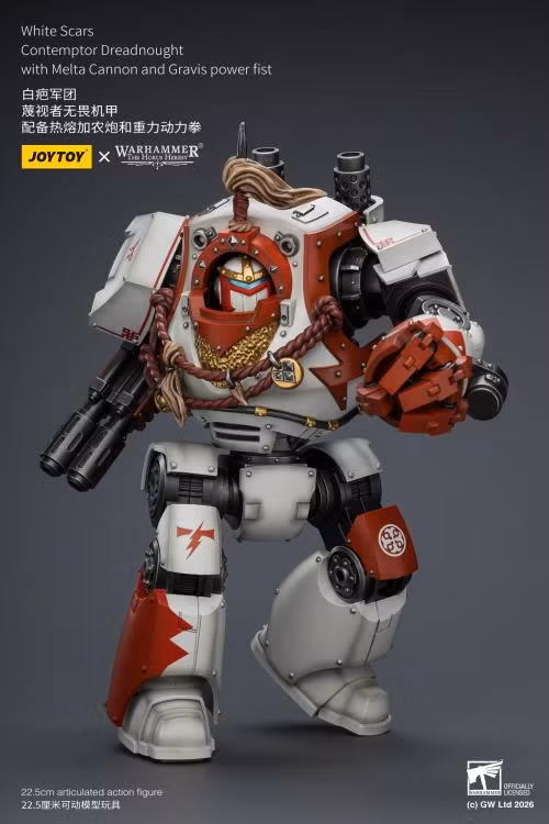 Warhammer: The Horus Heresy White Scars Contemptor Dreadnought with Melta Cannon and Gravis Power Fist 1/18 Scale Action Figure