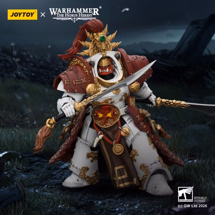 Warhammer: The Horus Heresy White Scars Qin Xa Master of the Keshig with The Tails of the Dragon Blades 1/18 Scale Action Figure