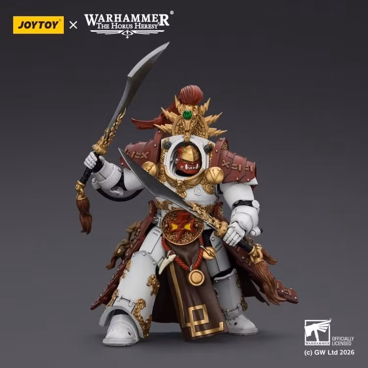 Warhammer: The Horus Heresy White Scars Qin Xa Master of the Keshig with The Tails of the Dragon Blades 1/18 Scale Action Figure