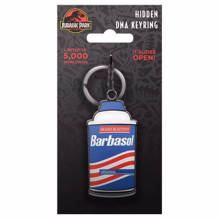 Jurassic Park Keychain Sliding Barbasol Can