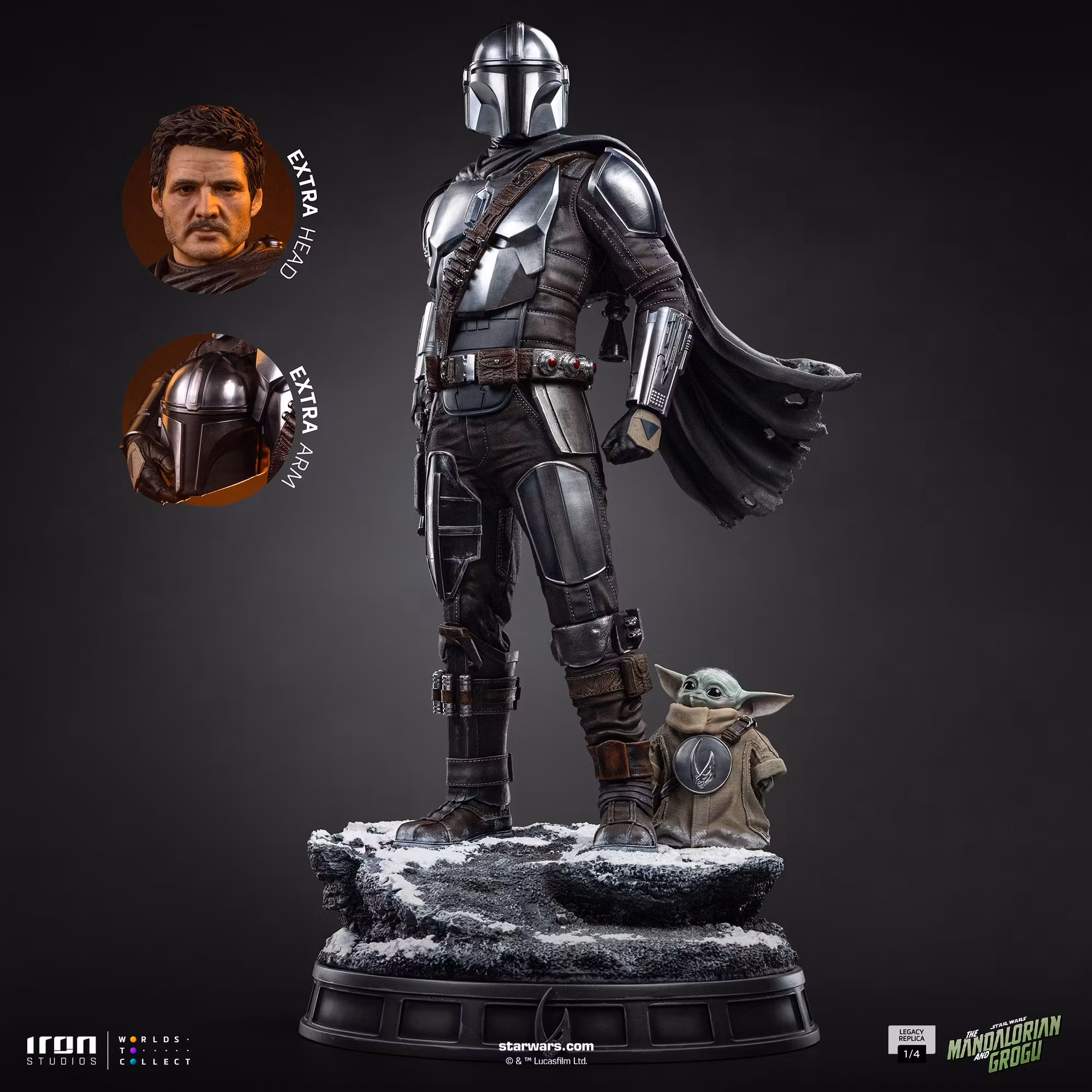 Star Wars: The Mandalorian & Grogu Legacy Replica The Mandalorian and Grogu 1/4 Scale Limited Edition Statue