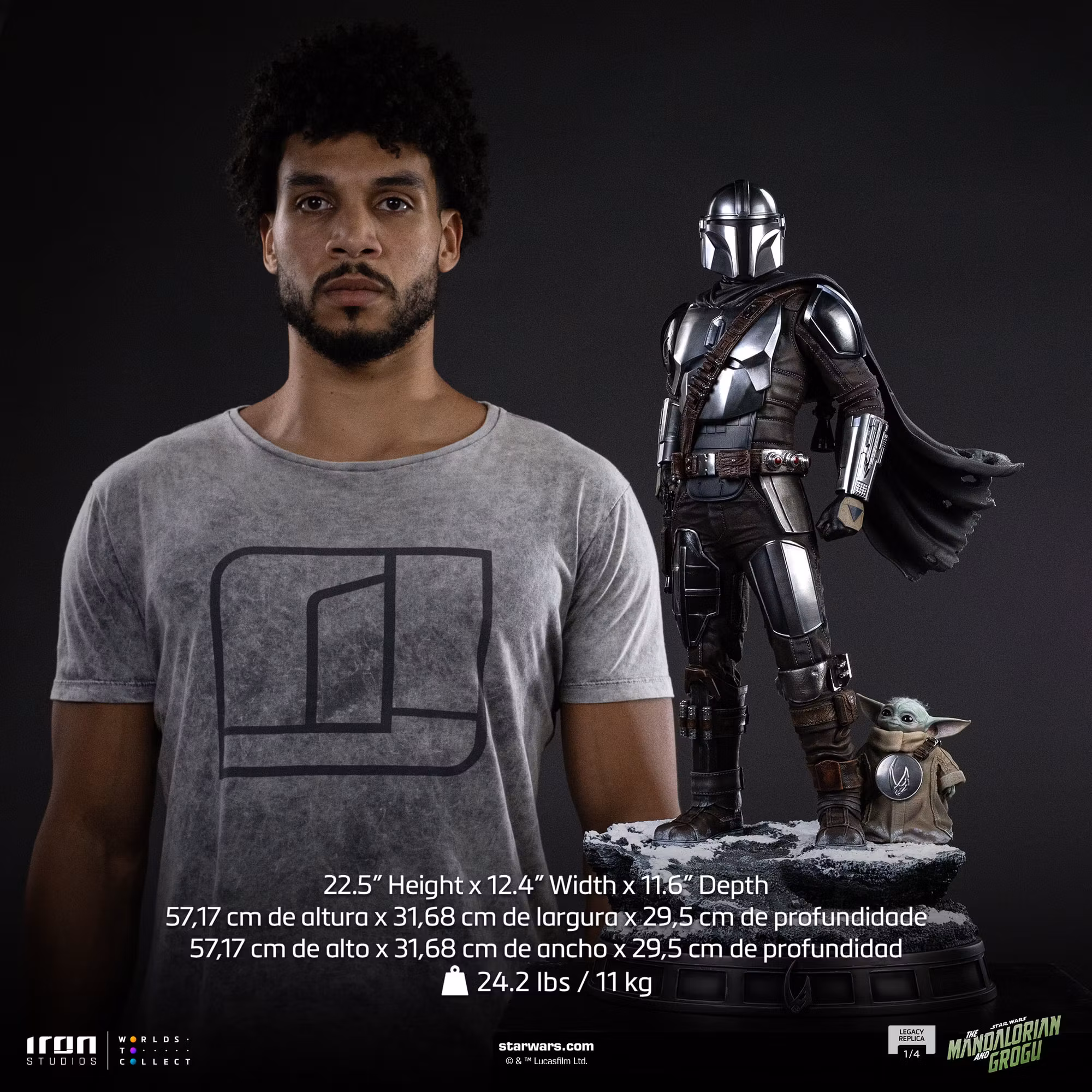 Star Wars: The Mandalorian & Grogu Legacy Replica The Mandalorian and Grogu 1/4 Scale Limited Edition Statue