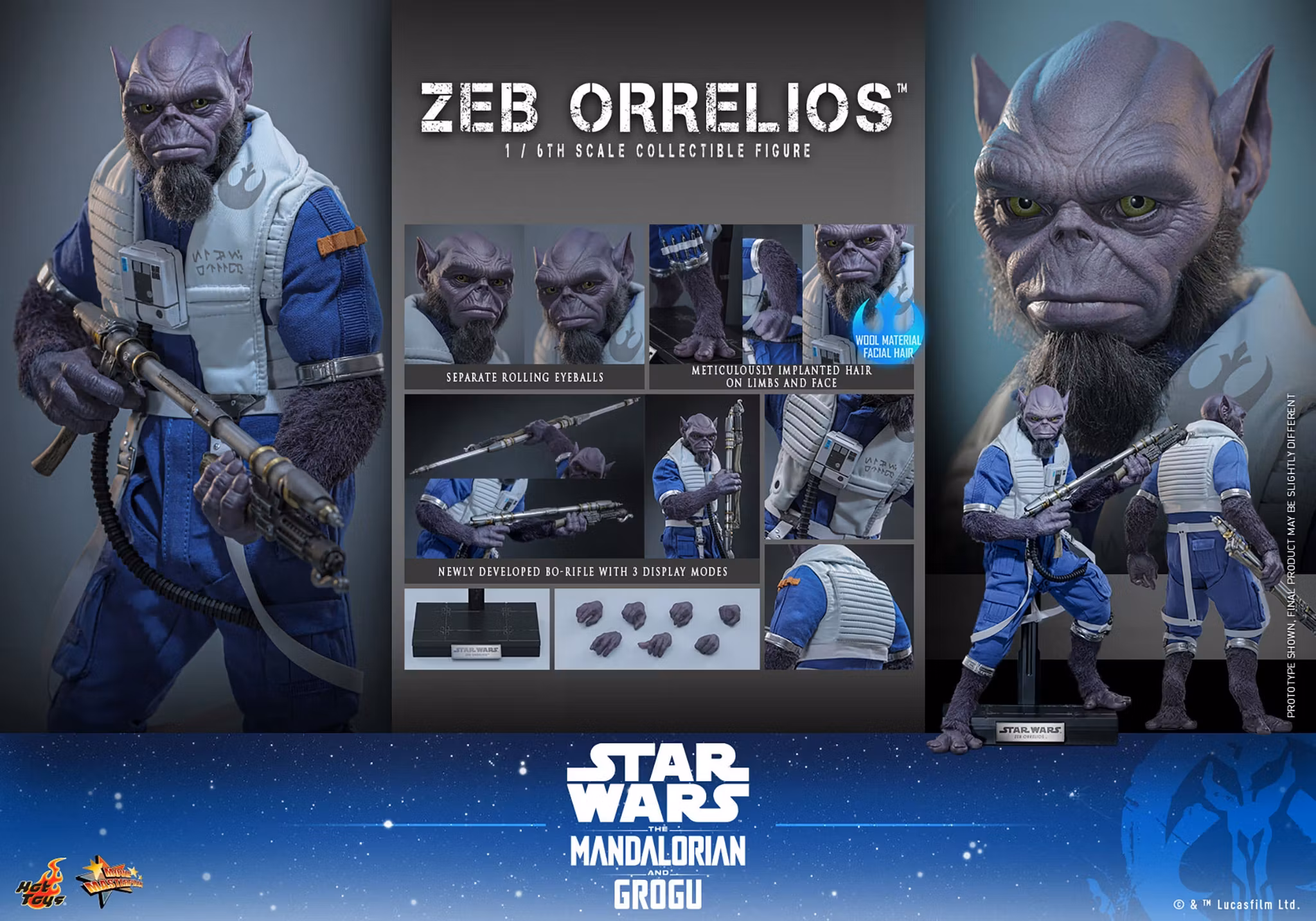 Star Wars: The Mandalorian & Grogu MMS876 Zeb Orrelios 1/6th Scale Collectible Figure