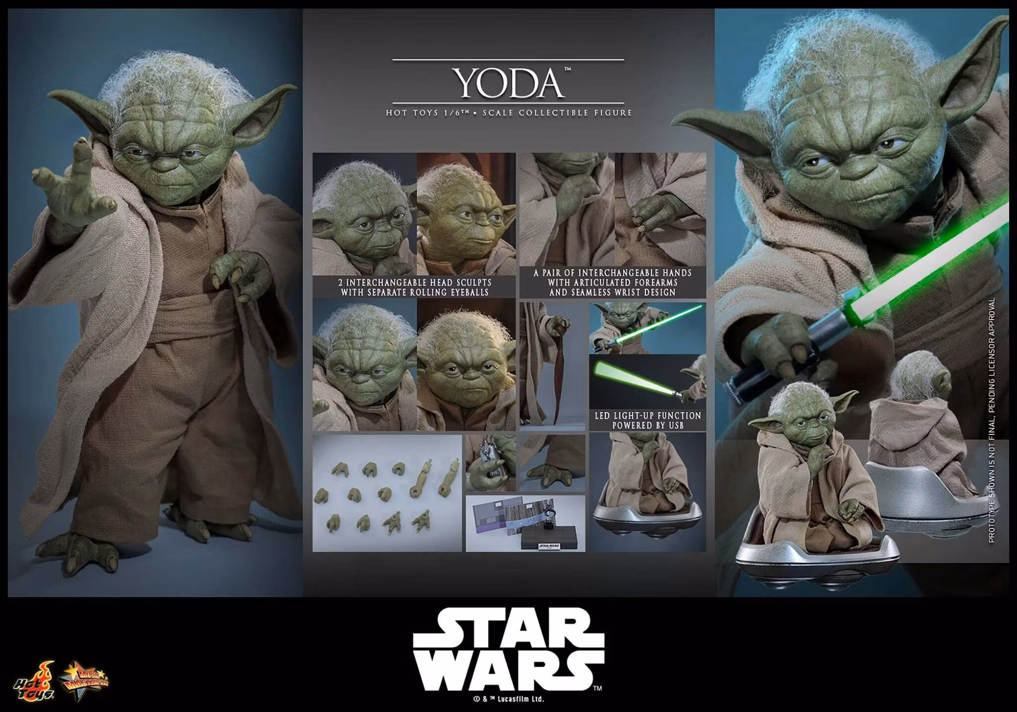Star Wars: Revenge of the Sith MMS878 Yoda 1/6th Scale Collectible Figure