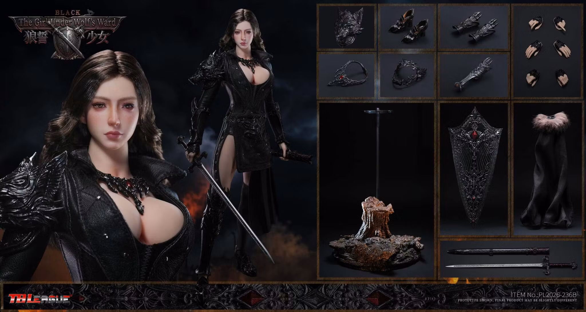The Girl Under Wolf's Ward (Black Ver.) 1/6 Scale Action Figure