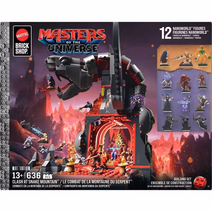 Masters of the Universe Mattel Brick Shop Construction Set Snake Mountain