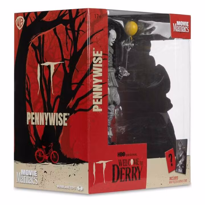It Welcome to Derry Movie Maniacs Figure Pennywise (Black & White)