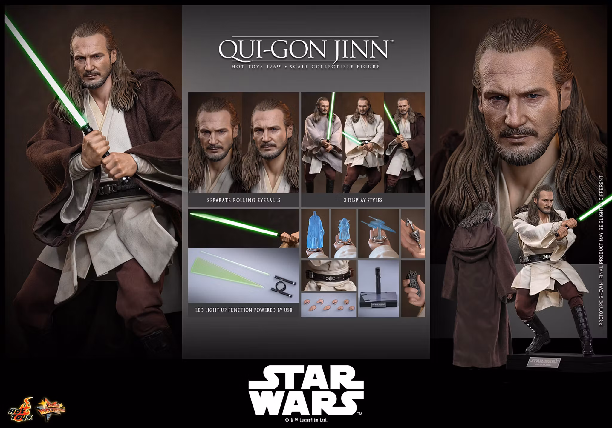 Star Wars: The Phantom Menace MMS880 Qui-Gon Jinn 1/6th Scale Collectible Figure