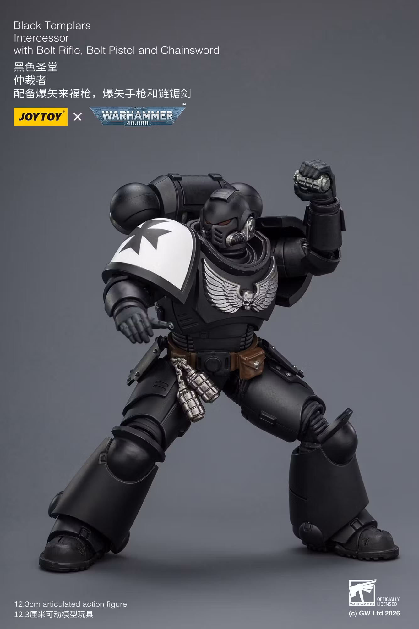 Warhammer 40,000 Black Templars Intercessor 1/18 Scale Action Figure