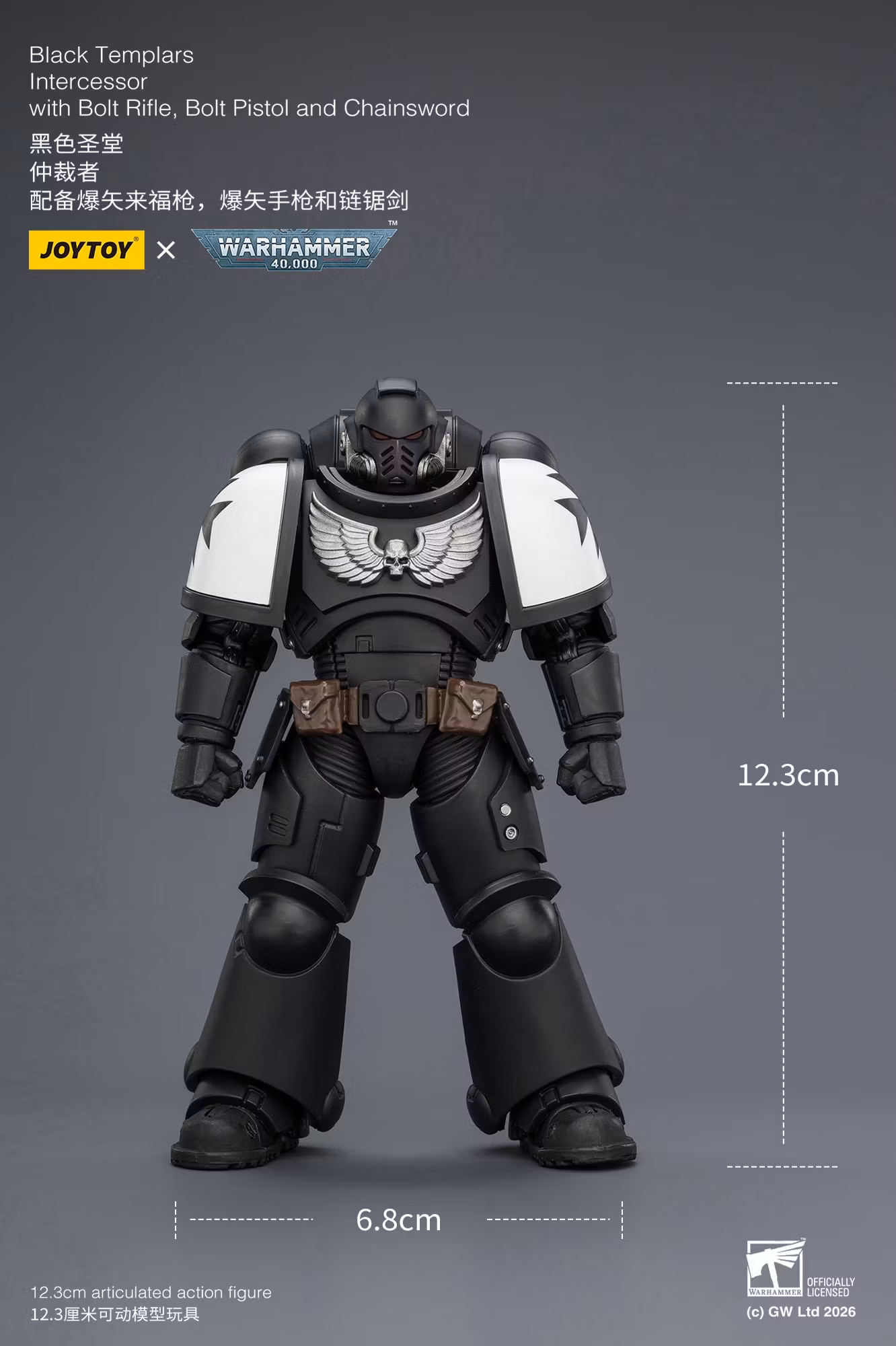 Warhammer 40,000 Black Templars Intercessor 1/18 Scale Action Figure