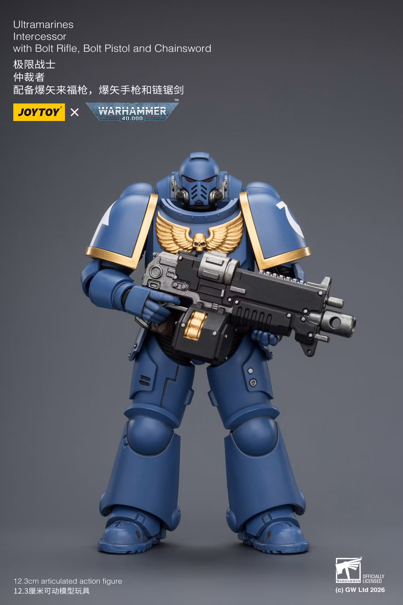 Warhammer 40,000 Ultramarines Intercessor 1/18 Scale Action Figure