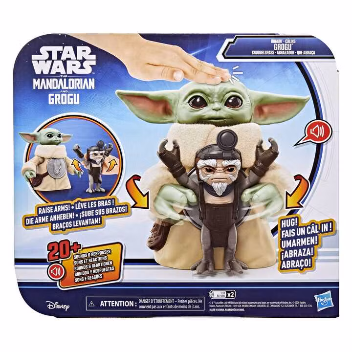 Star Wars: The Mandalorian & Grogu Electronic Action Figure Huggin' Grogu & Anzellan