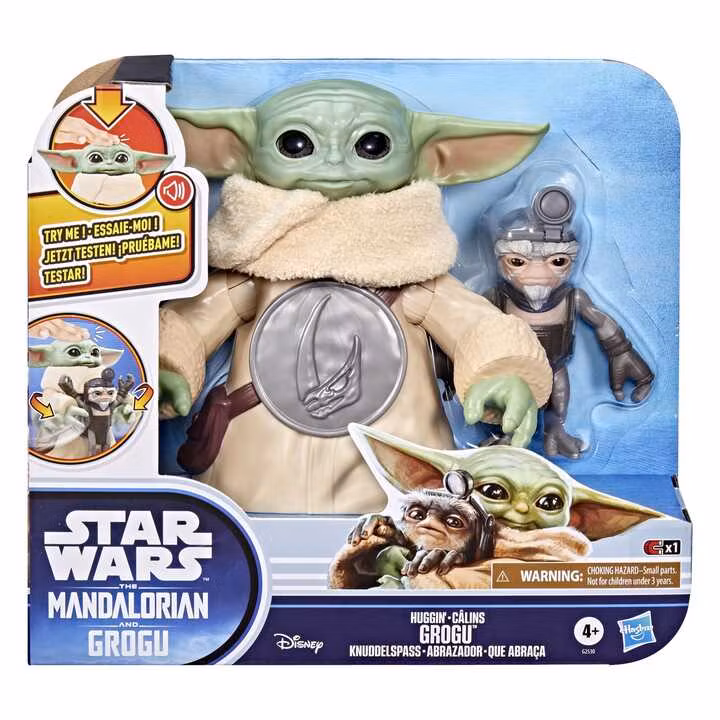 Star Wars: The Mandalorian & Grogu Electronic Action Figure Huggin' Grogu & Anzellan