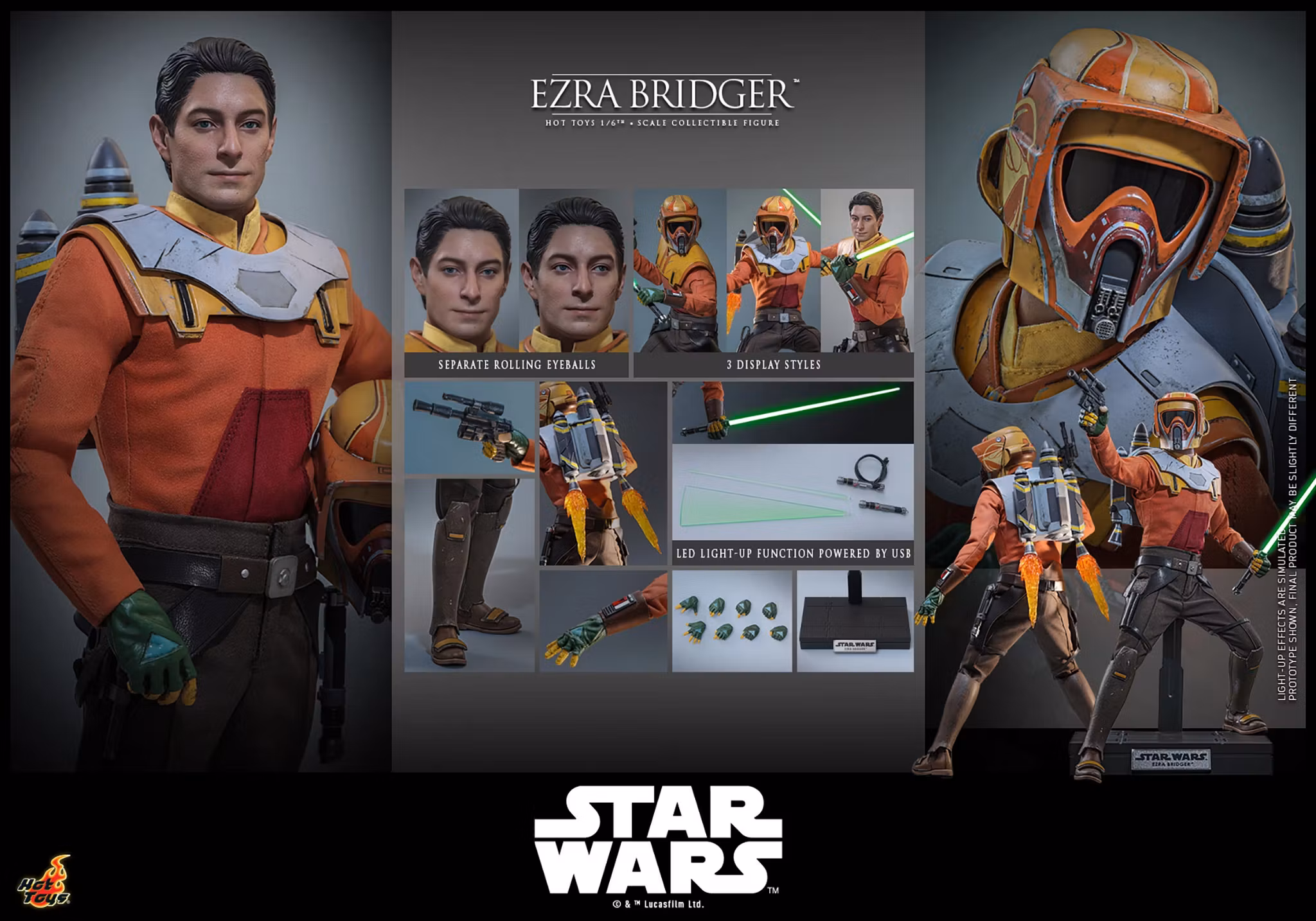 Star Wars Rebels TMS172 Ezra Bridger 1/6th Scale Collectible Figure