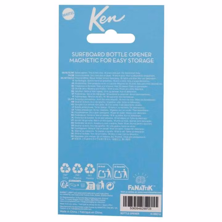 Barbie Bottle Opener Ken Surfboard Magnetic
