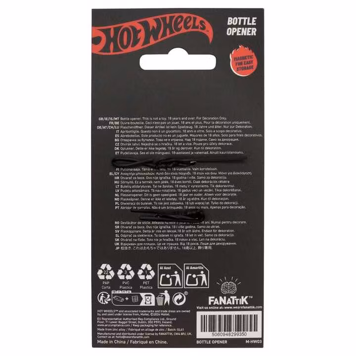 Hot Wheels Bottle Opener Piston Magnetic