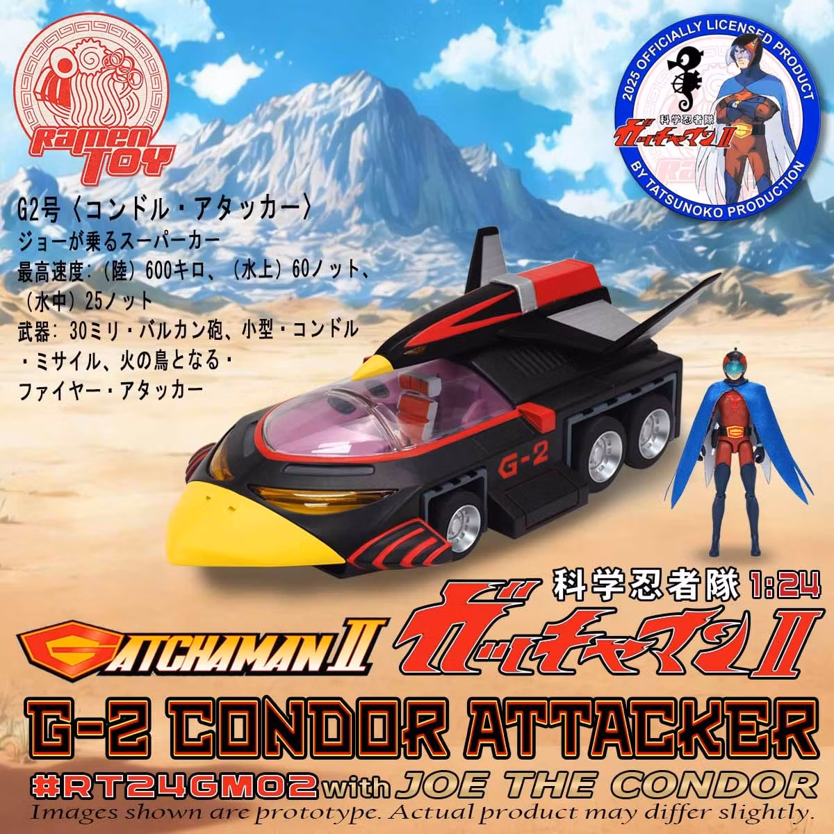 Gatchaman II G-2 Condor Attacker with Joe The Condor 1/24 Scale Set