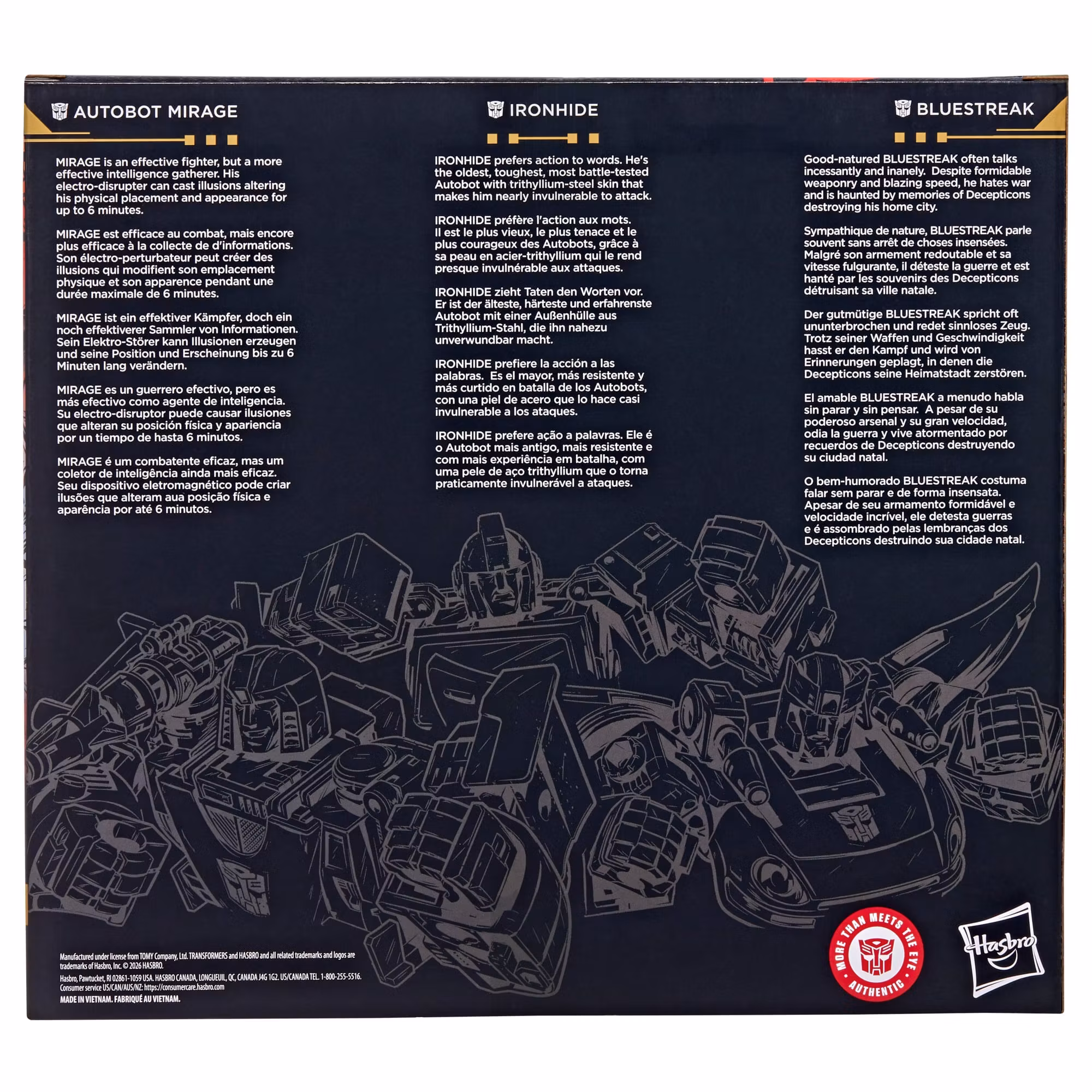 Transformers: Age of the Primes Autobot Mirage, Ironhide & Bluestreak Action Figure Three-Pack