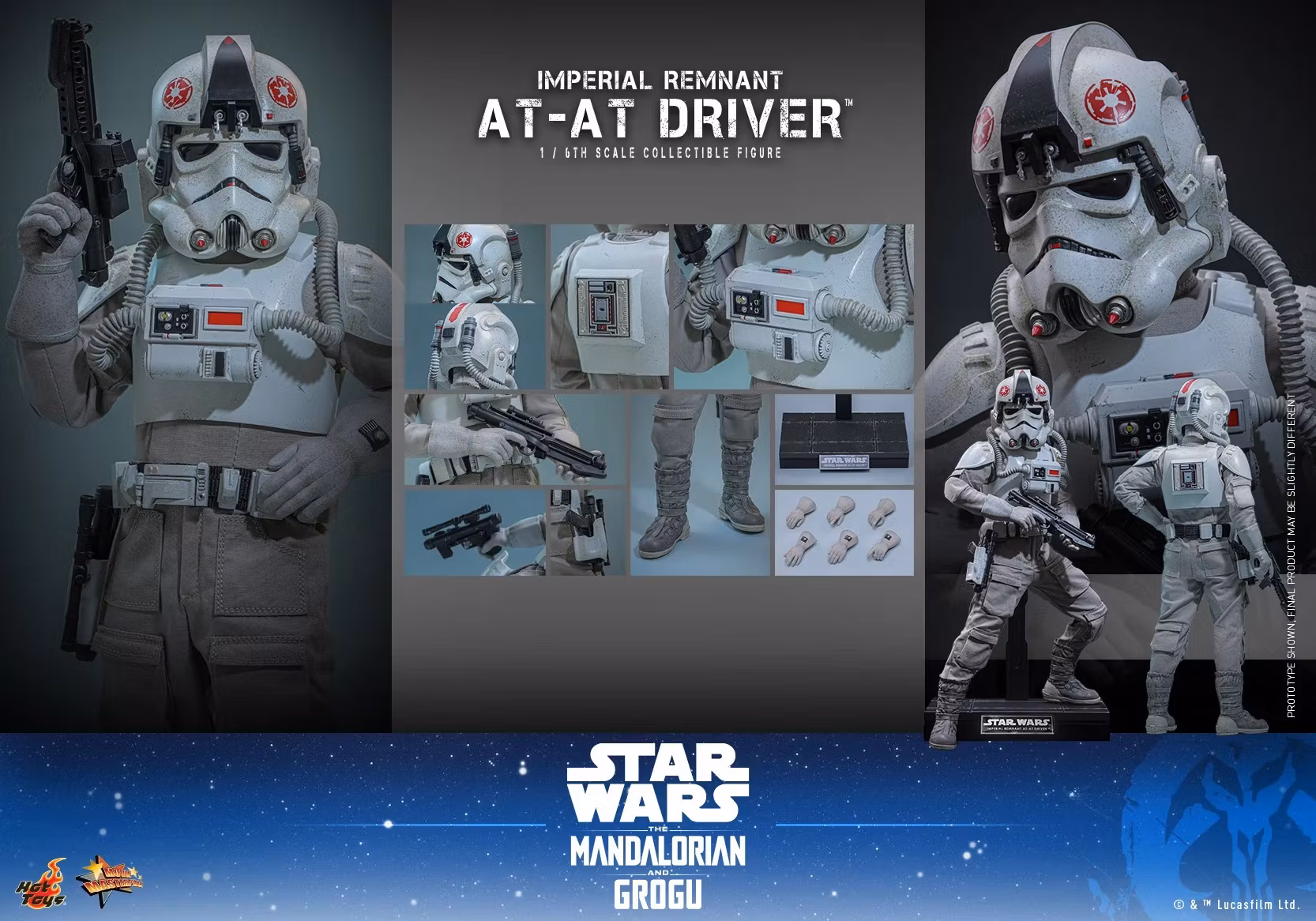 Star Wars: The Mandalorian & Grogu MMS845 Imperial Remnant AT-AT Driver 1/6th Scale Collectible Figure