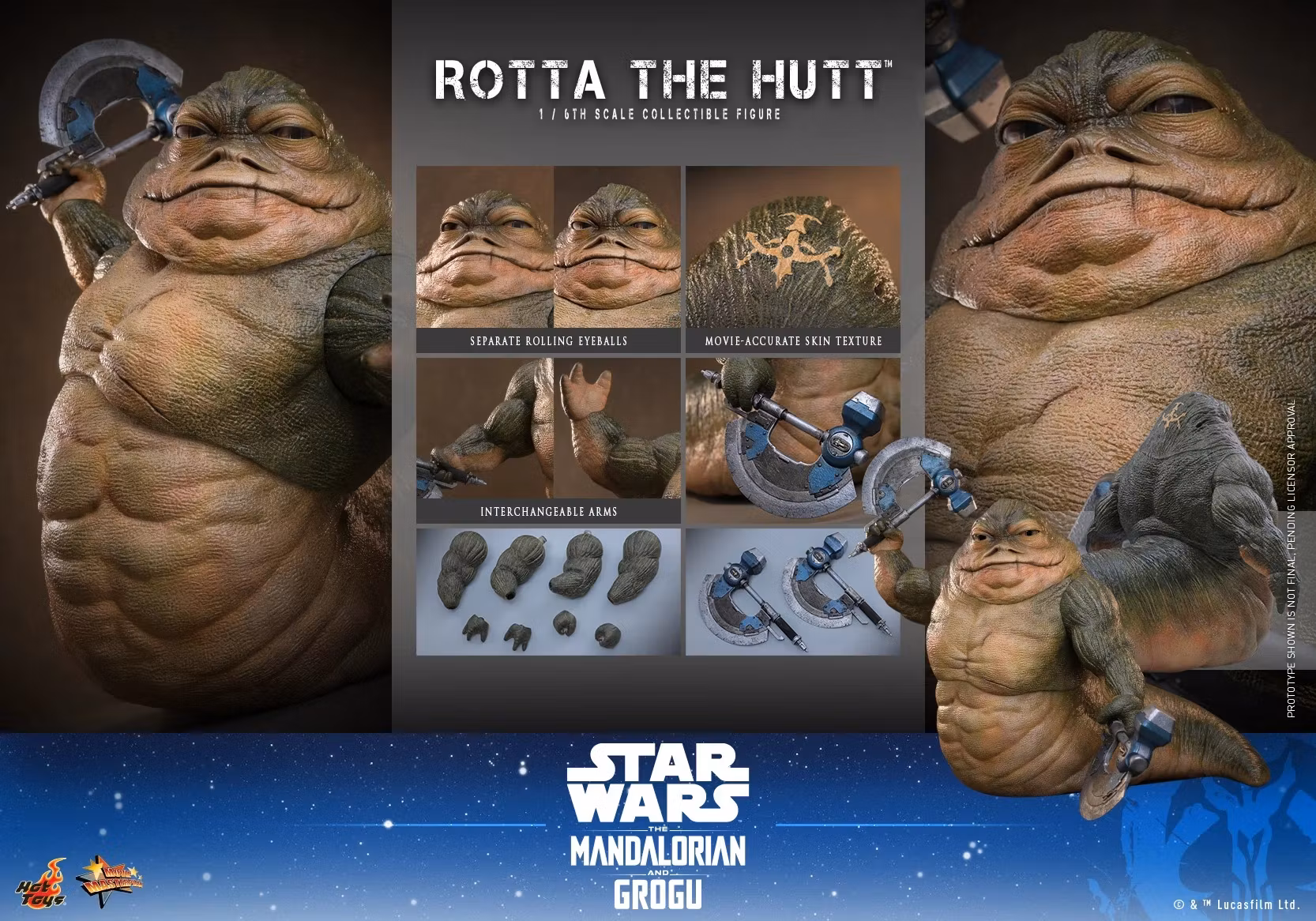 Star Wars: The Mandalorian & Grogu MMS885 Rotta the Hutt 1/6th Scale Collectible Figure