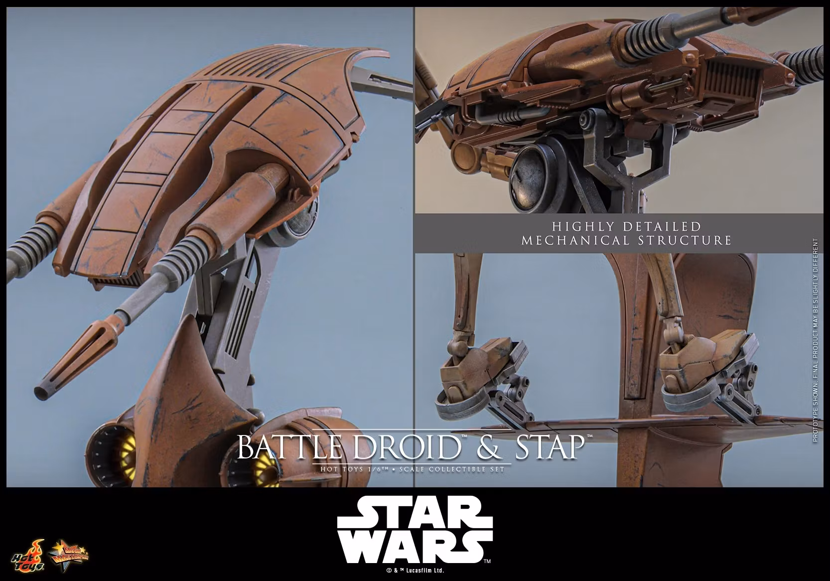 Star Wars: The Phantom Menace MMS887 Battle Droid & STAP 1/6th Scale Collectible Figure and Vehicle Accessory