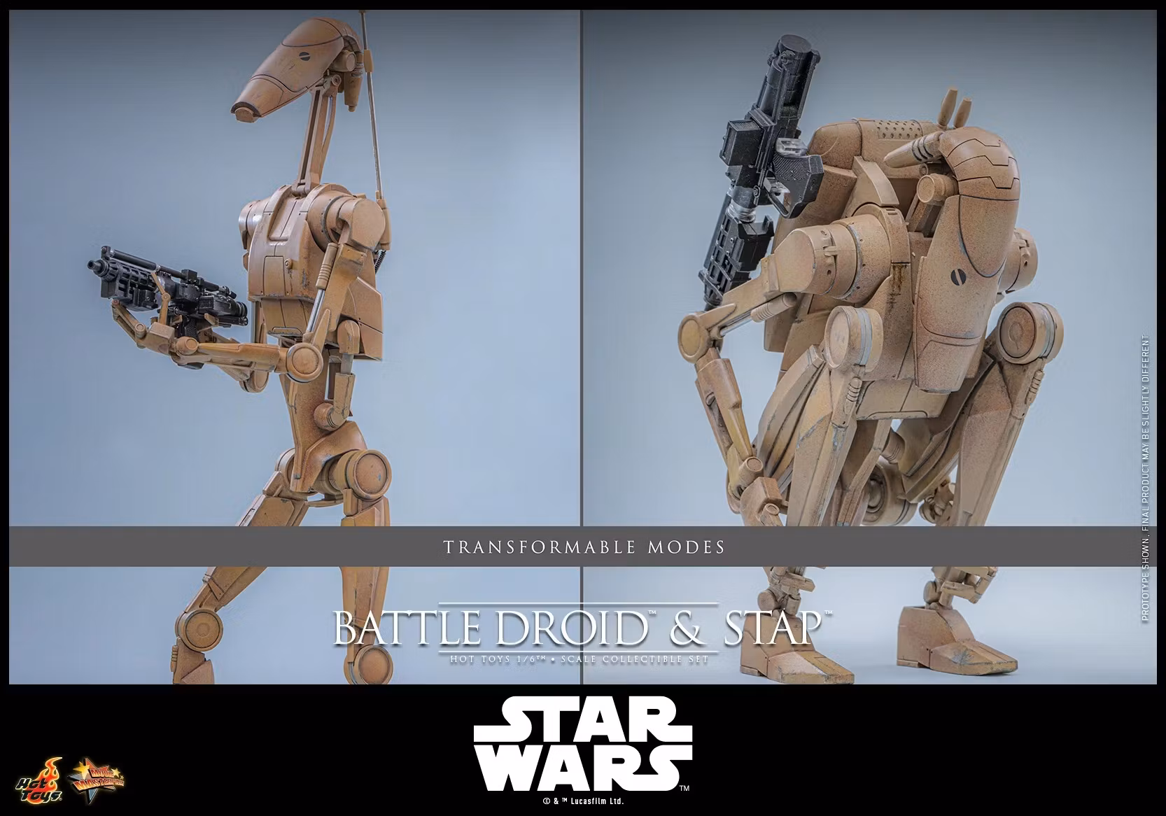 Star Wars: The Phantom Menace MMS887 Battle Droid & STAP 1/6th Scale Collectible Figure and Vehicle Accessory