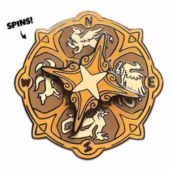 Quincy's Tavern Pin Badge Compass