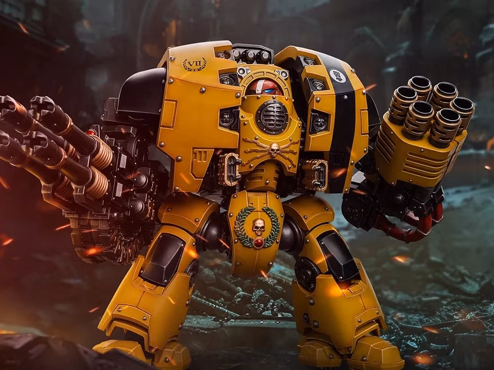 Warhammer: The Horus Heresy Imperial Fists Leviathan Dreadnought with Cyclonic Melta Lance and Storm Cannon 1/18 Scale Action Figure