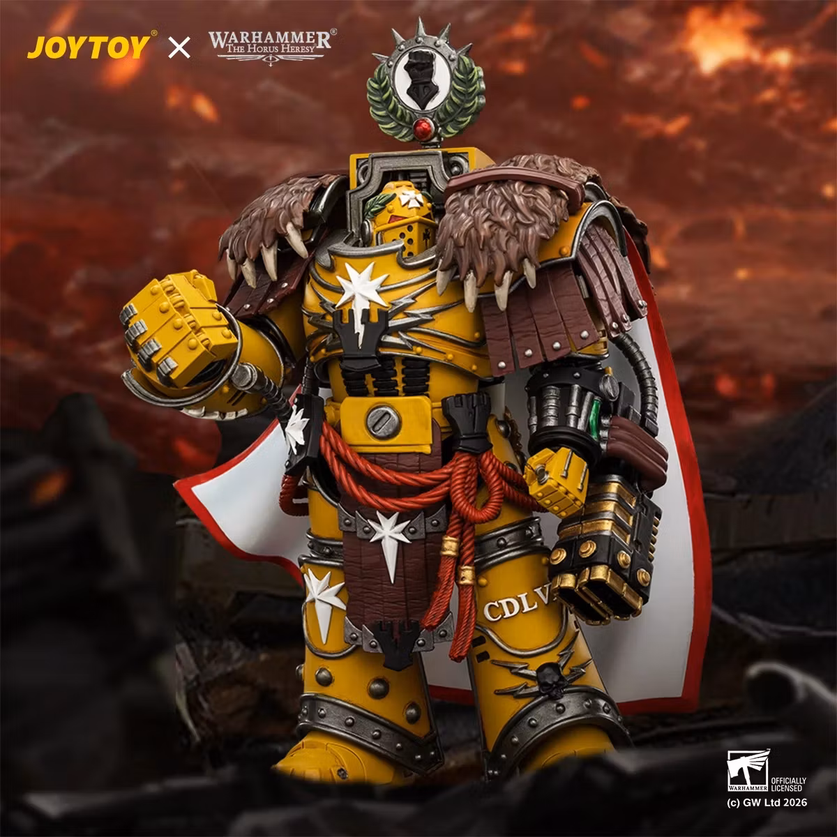 Warhammer: The Horus Heresy Imperial Fists Lord Castellan Evander Garrius The Tyrant of Cthonia 1/18 Scale Action Figure