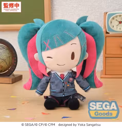 Vocaloid Fuwa Petit Hatsune Miku (School Sekai) Medium Plush