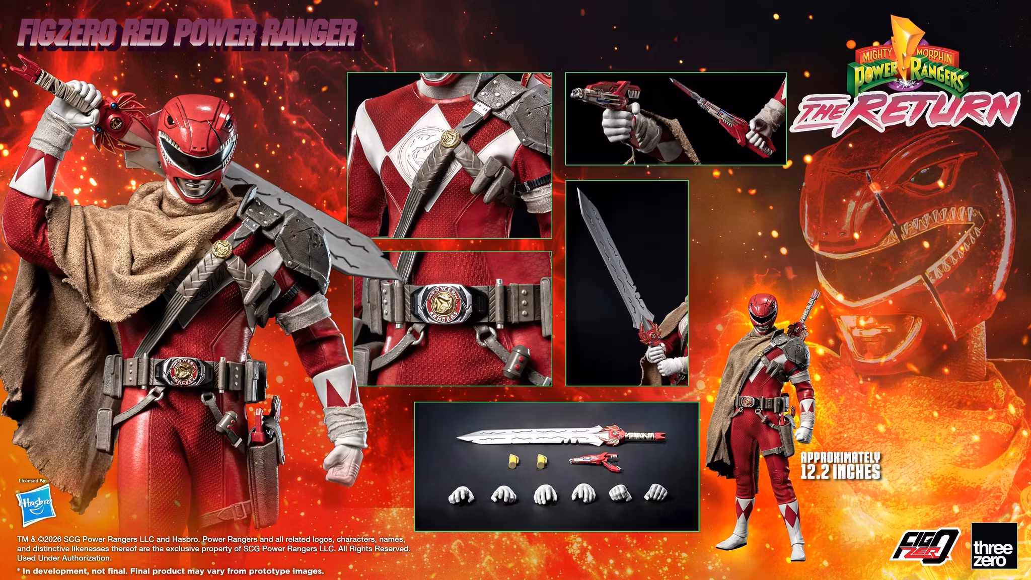 Mighty Morphin Power Rangers: The Return FigZero Red Ranger 1/6 Scale Action Figure