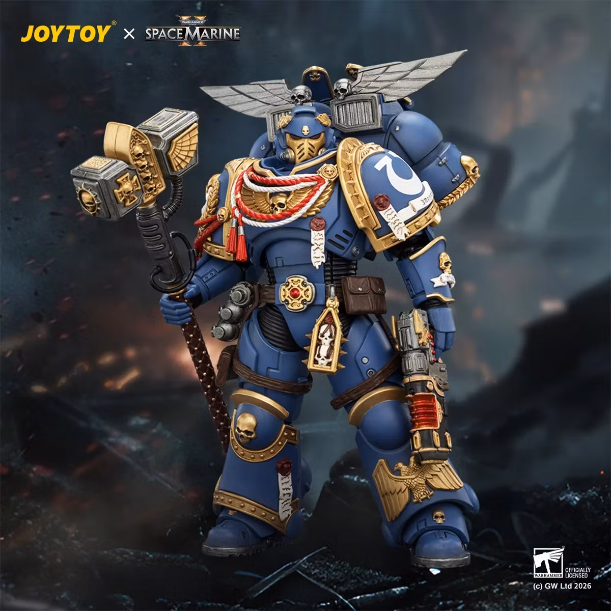 Warhammer 40,000: Space Marine 2 Ultramarines Assault Intercessor (Game Edition) 1/18 Scale Action Figure