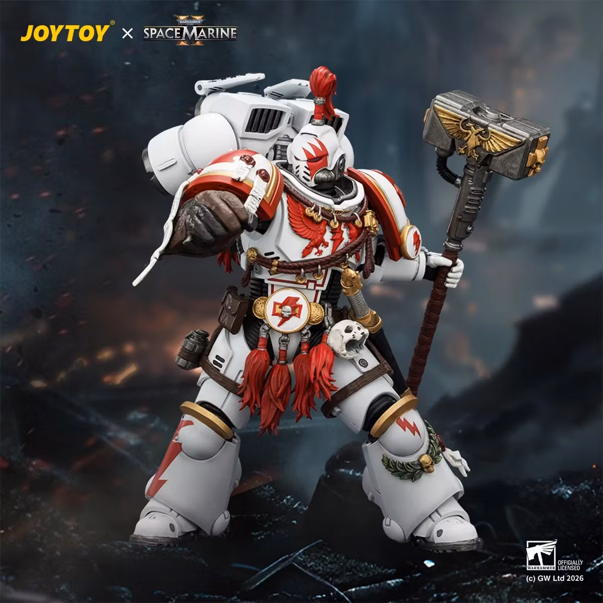 Warhammer 40,000: Space Marine 2 White Scars Assault Intercessor Champion (Game Edition) 1/18 Scale Action Figure