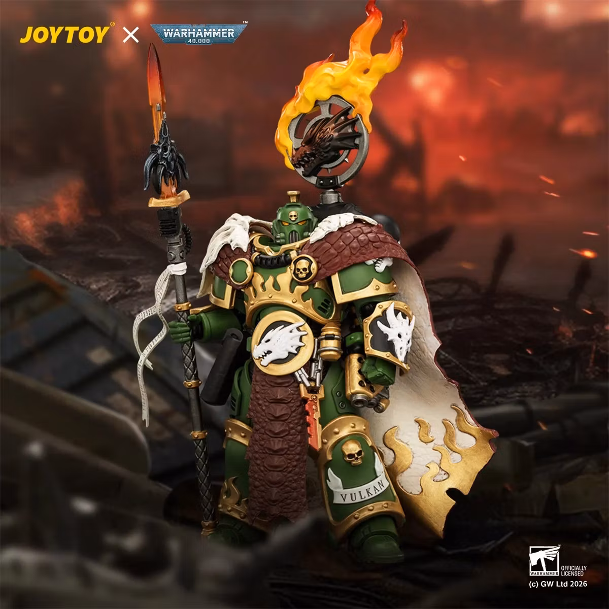 Warhammer 40,000 Salamanders Vulkan He'Stan The Forgefather 1/18 Scale Action Figure