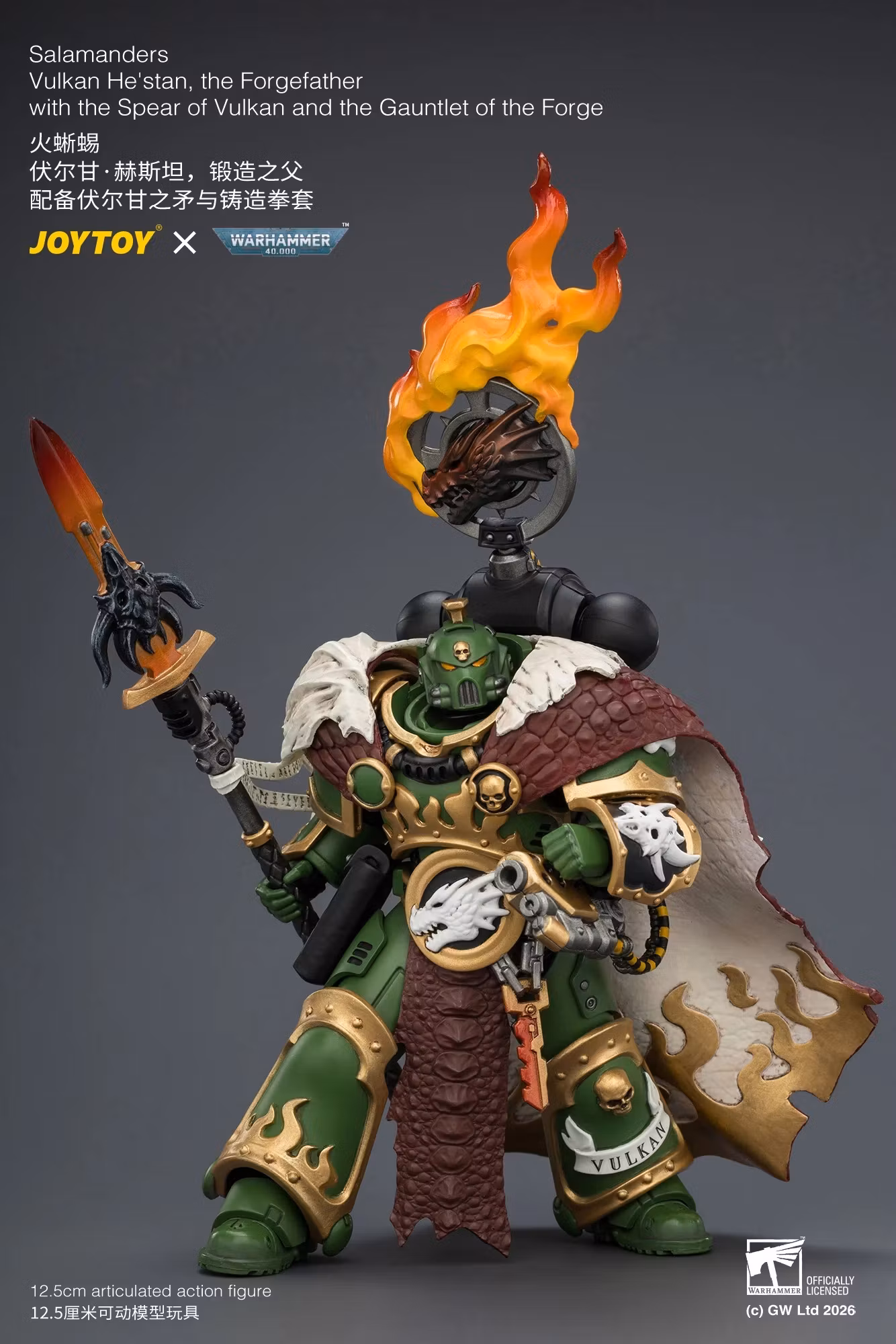 Warhammer 40,000 Salamanders Vulkan He'Stan The Forgefather 1/18 Scale Action Figure