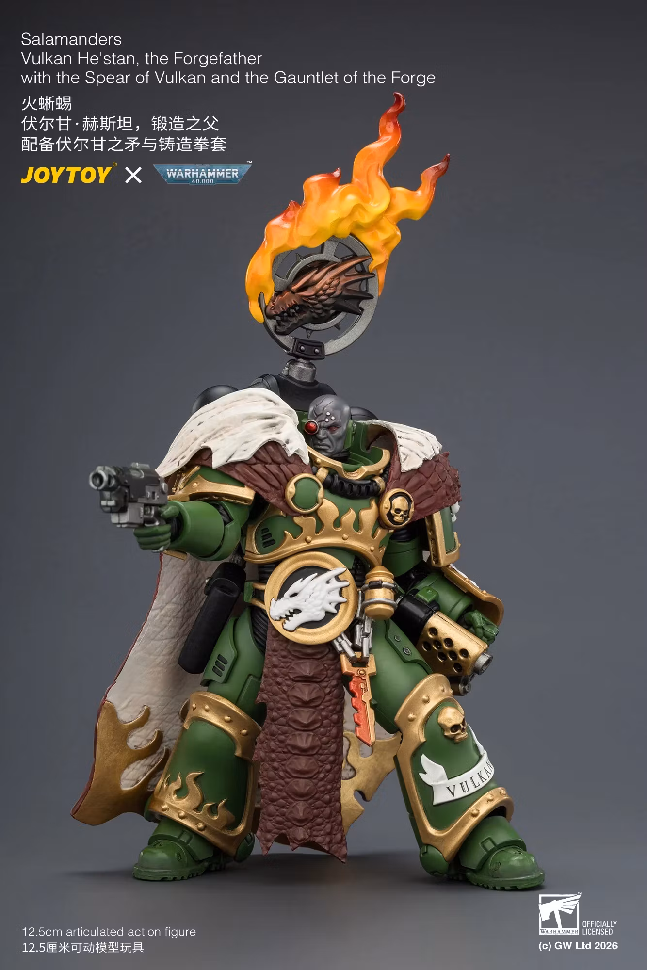 Warhammer 40,000 Salamanders Vulkan He'Stan The Forgefather 1/18 Scale Action Figure