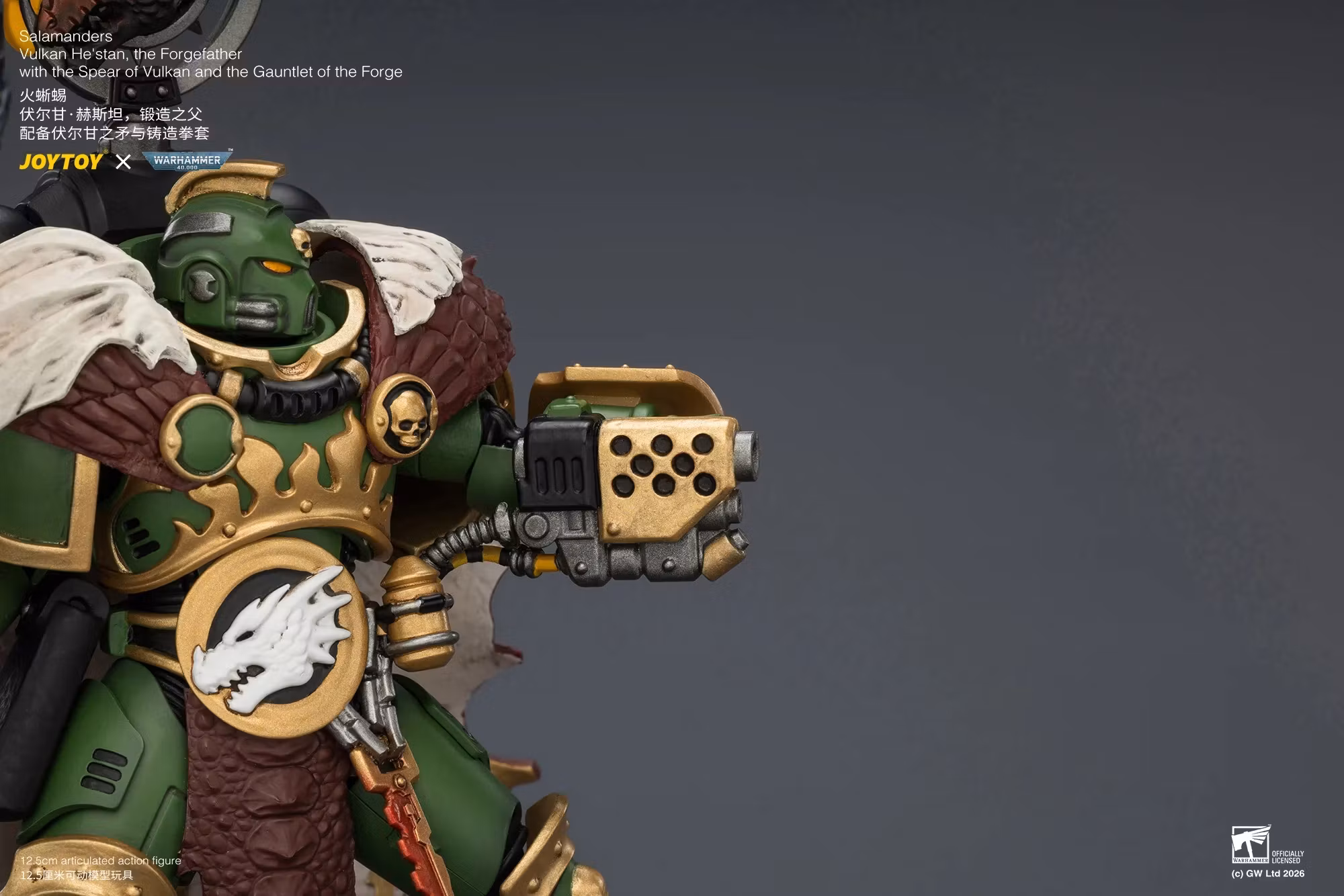 Warhammer 40,000 Salamanders Vulkan He'Stan The Forgefather 1/18 Scale Action Figure