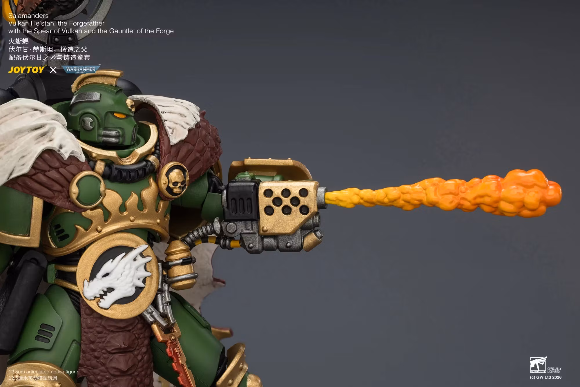 Warhammer 40,000 Salamanders Vulkan He'Stan The Forgefather 1/18 Scale Action Figure