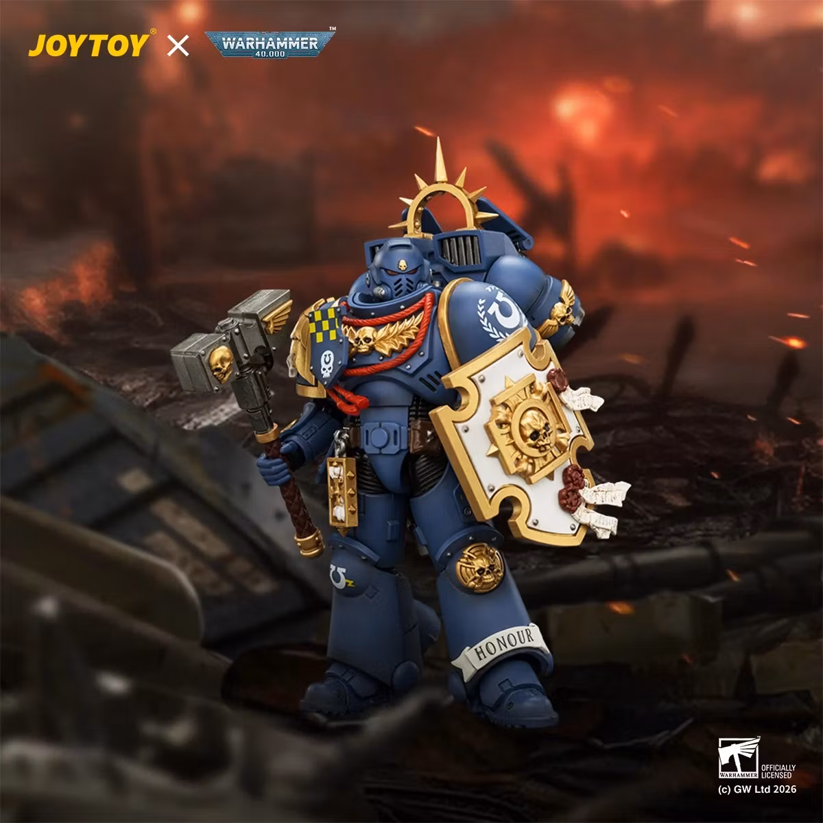 Warhammer 40,000 Ultramarines Captain with Jump Pack and Relic Shield 1/18 Scale Action Figure