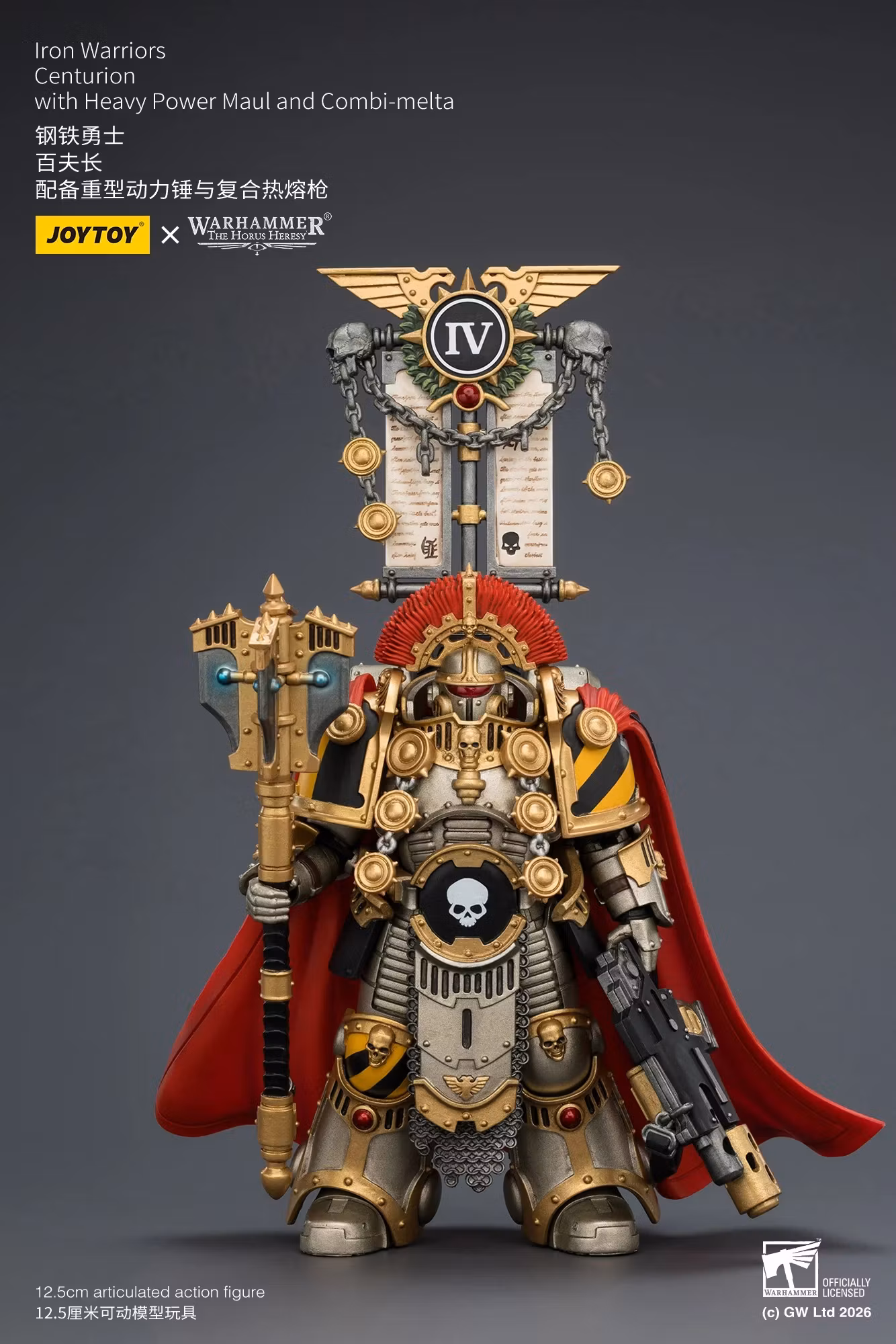 Warhammer: The Horus Heresy Iron Warriors Centurion with Heavy Power Maul and Combi-Melta 1/18 Scale Action Figure