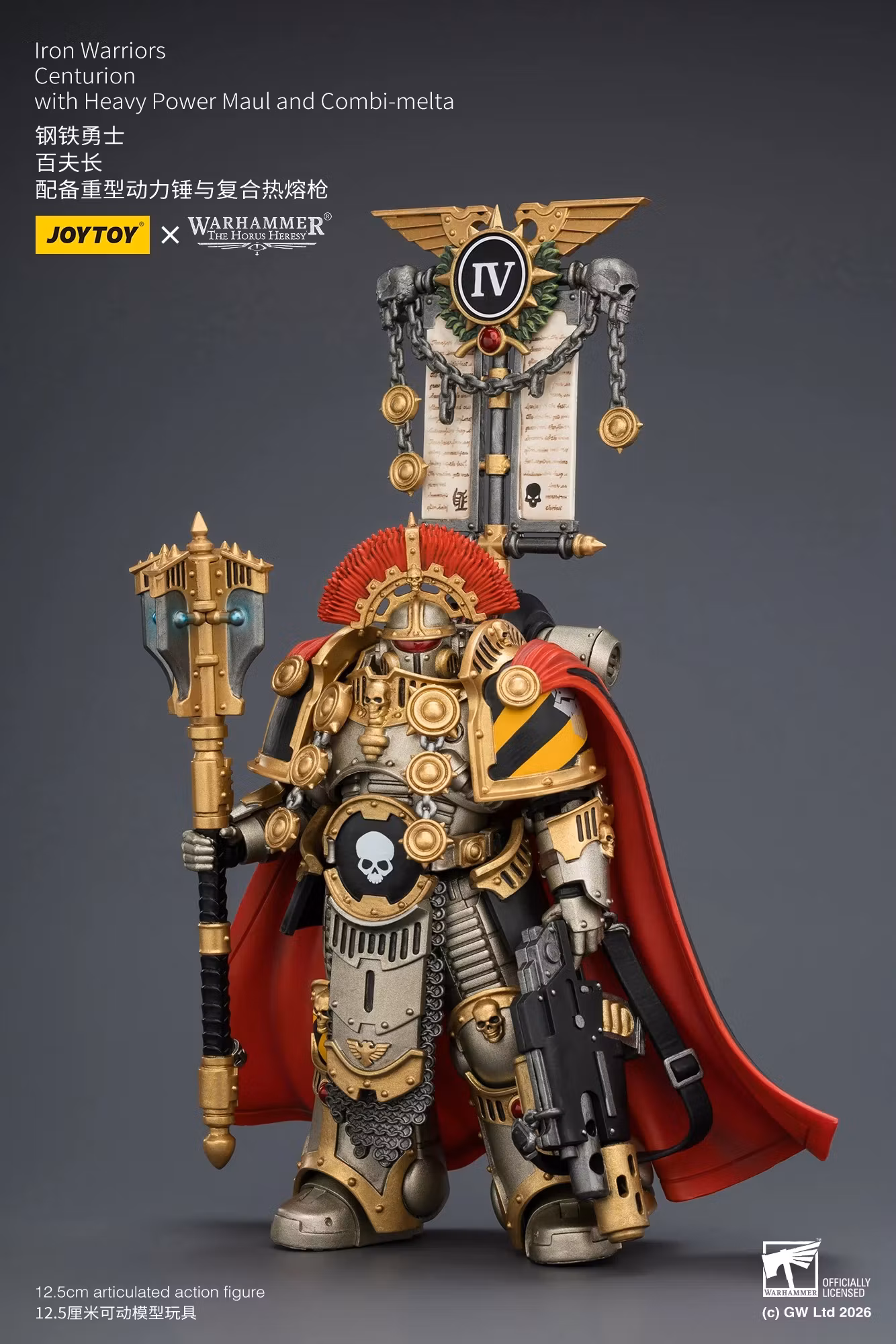 Warhammer: The Horus Heresy Iron Warriors Centurion with Heavy Power Maul and Combi-Melta 1/18 Scale Action Figure