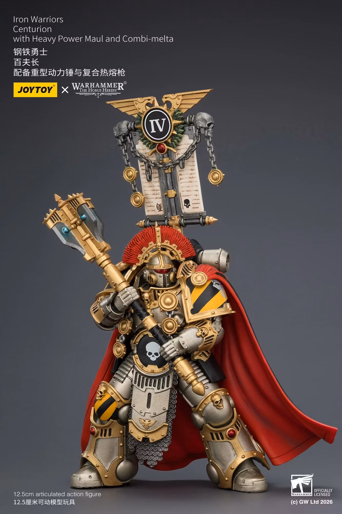 Warhammer: The Horus Heresy Iron Warriors Centurion with Heavy Power Maul and Combi-Melta 1/18 Scale Action Figure
