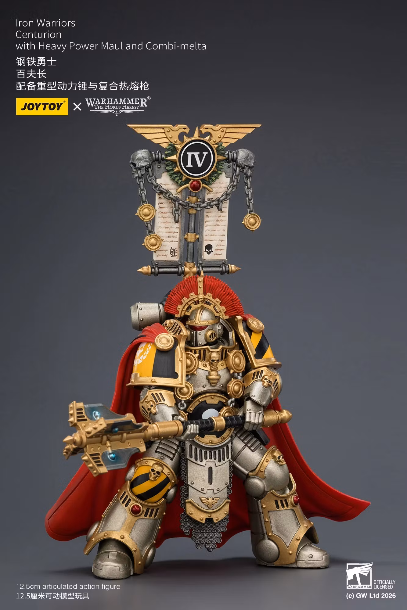 Warhammer: The Horus Heresy Iron Warriors Centurion with Heavy Power Maul and Combi-Melta 1/18 Scale Action Figure