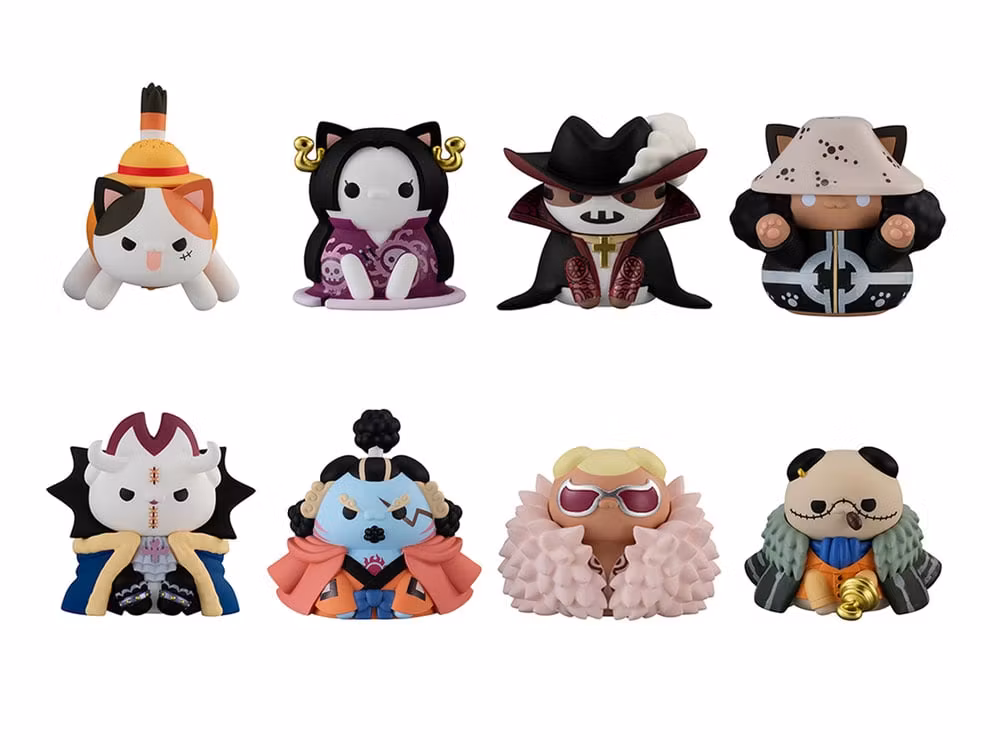 One Piece Mega Cat Project Nyan Piece Nyan! Luffy & the Seven Warlords of the Sea Ver. Box of 8 Random Figures (Rerelease)