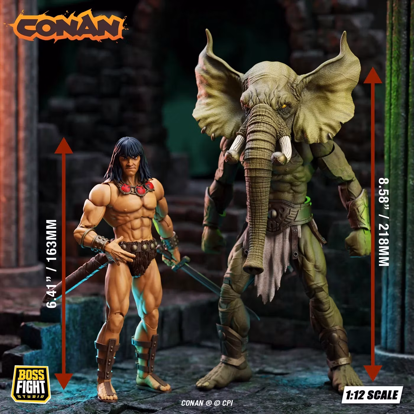 Conan the Barbarian: The Tower of the Elephant Epic H.A.C.K.S Young Conan & Yag-Kosha 1/12 Scale Action Figure Two-Pack