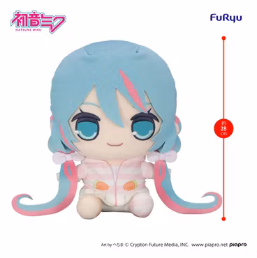 Hatsune Miku Kyurumaru Big Plush Figure Rabbit Ear Hood Pajama