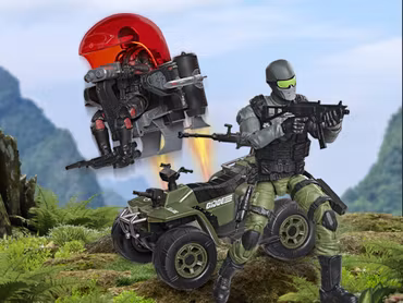 G.I. Joe Classified Series #218 Snake Eyes & Varmint ATV vs. Stealth Viper & Cobra Stealth Flight Pod (Trubble Bubble) Action Figure Two-Pack