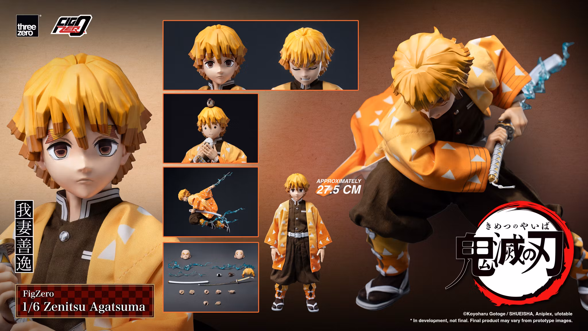 Demon Slayer: Kimetsu no Yaiba FigZero Zenitsu Agatsuma 1/6 Scale Action Figure